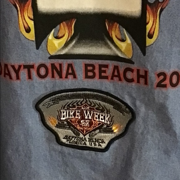 Mens Bike Week 2005 Daytona denim sleeveless Size M Plus A 2003 And 2006 Patch. - Picture 6 of 7